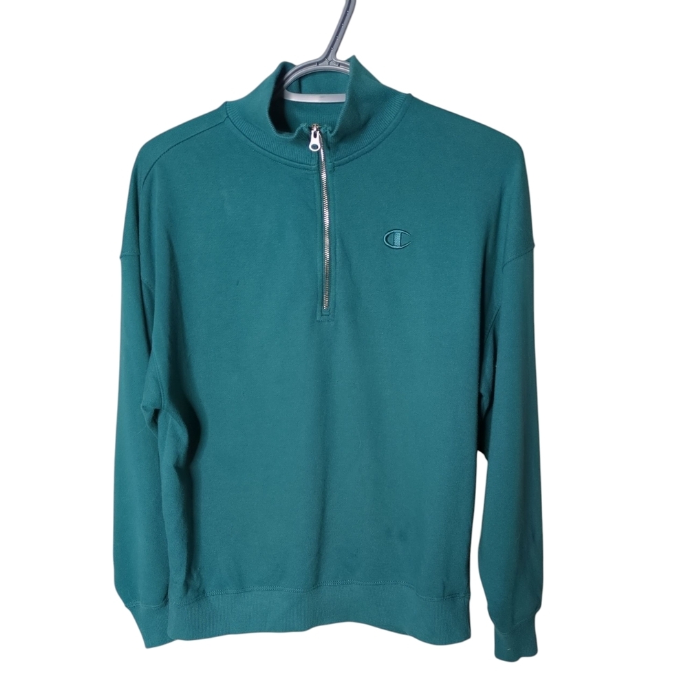 Champion Women's Relaxed Fit Teal 1/4 Zip Sweatshirt‎ Size XS
